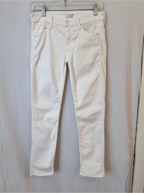 Mother White Skinny Jeans Premium Denim Basics Looker Crop